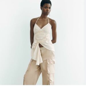 Zara peach halter top